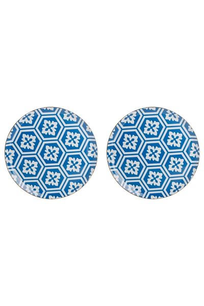 Porland Morocco Pattern Blue Flat Plate 28cm Set of 2