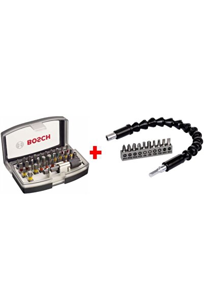 Bosch Profesyonel 32 Parça Vidalama Tornavida Ucu Seti + 10 Parça Bükülebilir...