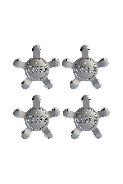 whiteoto Audi Uyumlu Ahtapot Gri 5 Bijon Çelik Jant Göbek Arması