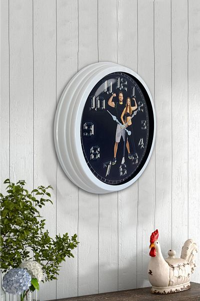 Kasva Concept Gift 40 cm White Metal Fitness Wall Clock