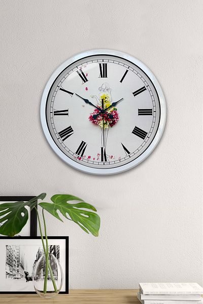 Kasva Concept Gift 40 cm White Metal Ballerina Wall Clock