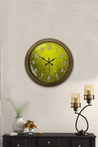Kasva Concept Gift 36 cm Antique Metal Yellow Wall Clock