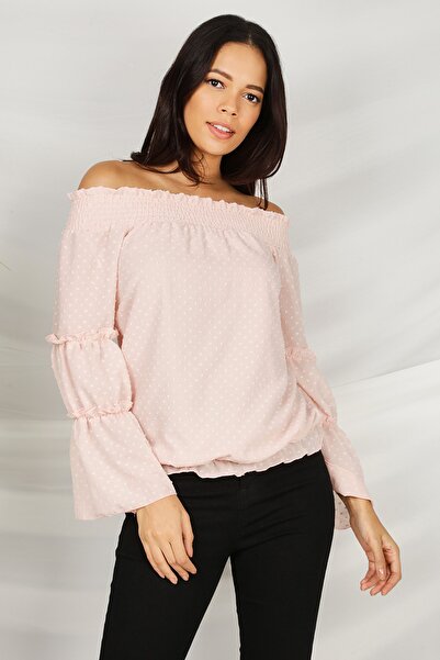 Select Moda Γυναικεία μπλούζα με λαιμόκοψη και κορδόνι στη μέση