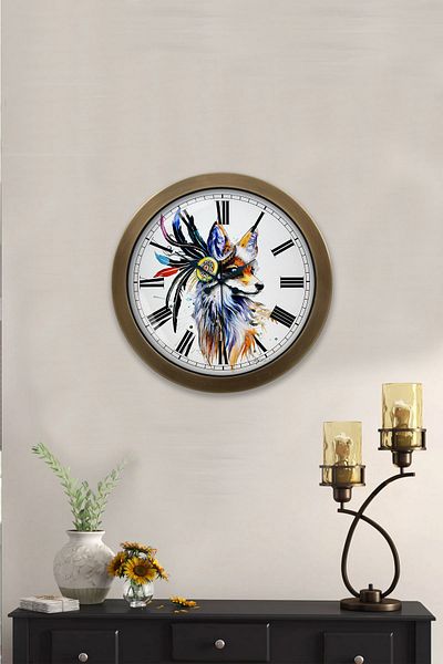 Kasva Concept Gift 36 cm Antique Metal Modern Art Wall Clock