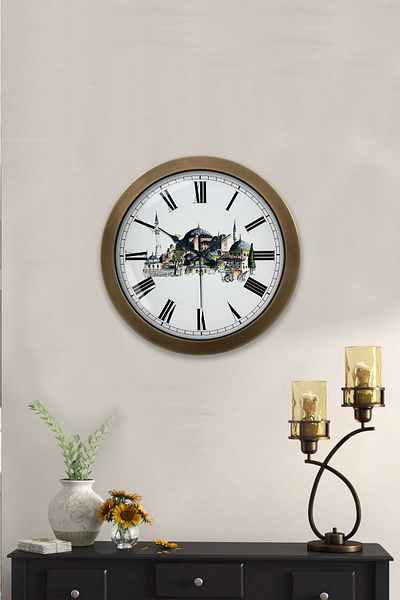 Kasva Concept 36 cm Antique Metal New Mosque Wall Clock