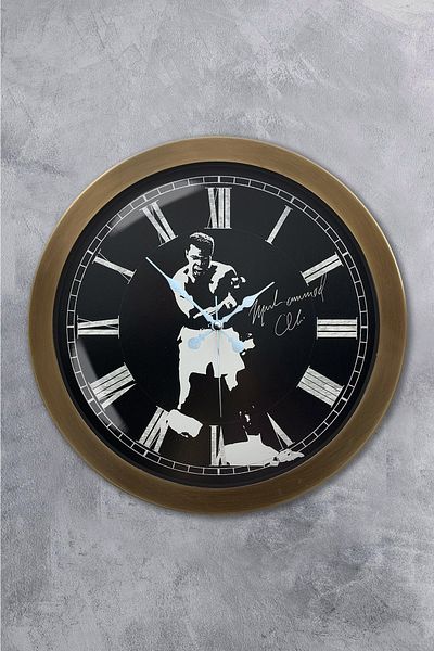Kasva Concept Antique Metal Muhammad Ali Wall Clock 36 cm