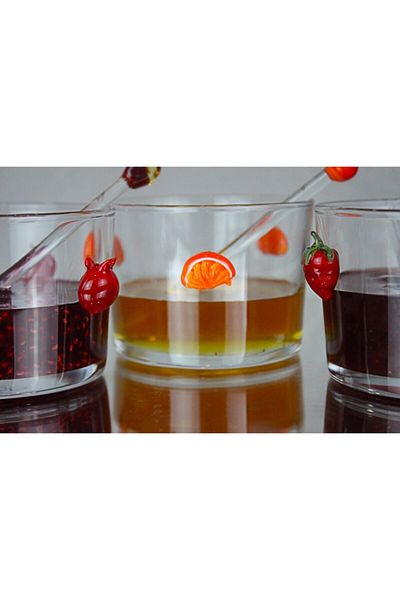 ADAMODART 3-Piece Jam Bowl with Pomegranate & Orange & Strawberry Figures