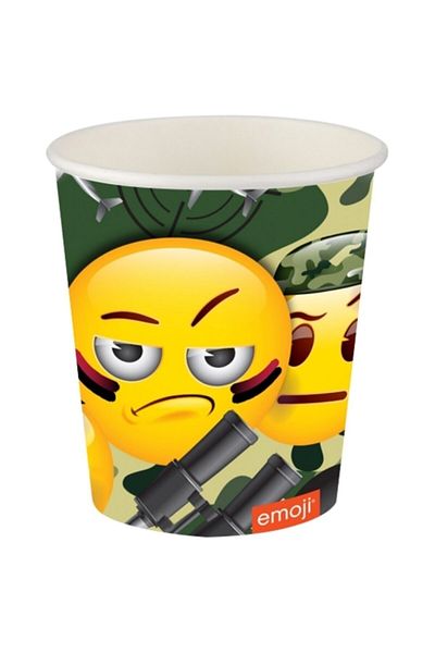Roll-Up Paper Cup Emoji Camouflage 200cc 8pcs