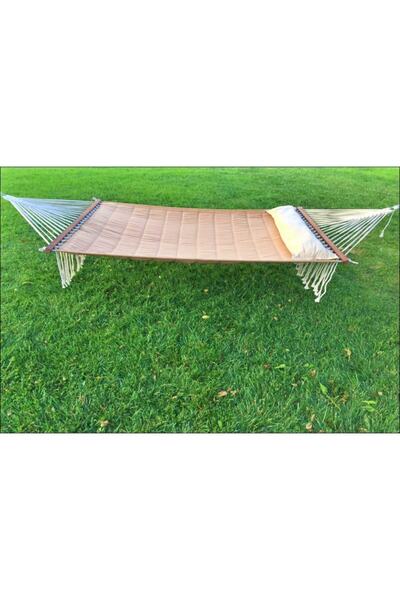 Bilen Hamak Bej Rengi Çift Kişilik Elyaflı Hamak -150 cm Genişlik