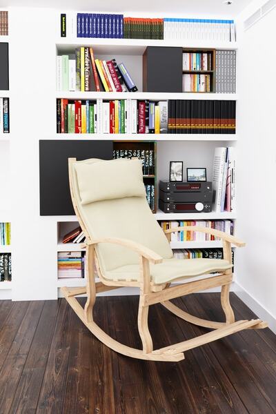 Mobildeco Candeco Padişah Ahşap Sallanan Sandalye Krem - Doğal