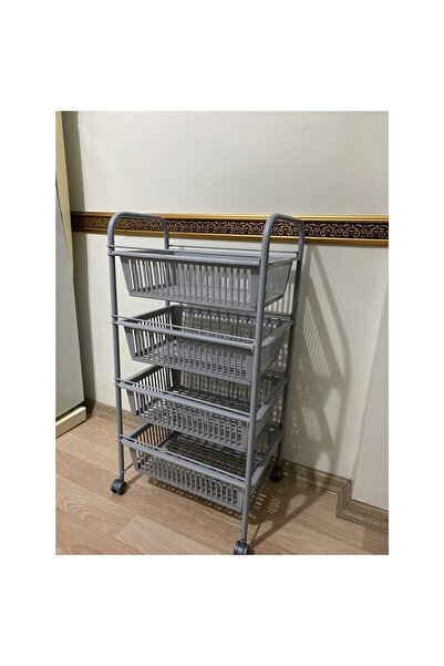 Lalezar 4katlı Sebzelik Çekmeceli Gri