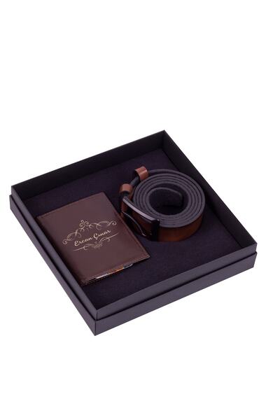 Manidar Hediye Babaya Kemer Ve Cüzdan Hediye Seti- Kişiye Özel Babalar Günü Hediye Kutusu