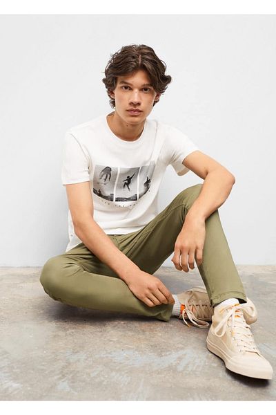 Mango Teen Βαμβακερό παντελόνι Chino
