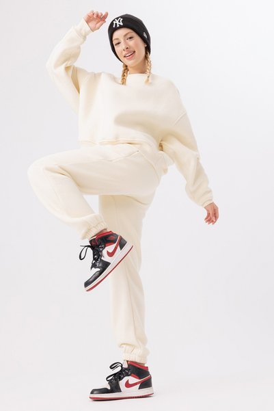 gothamvibes Kadın Jogger Krem Eşofman Altı