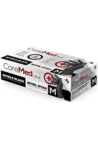 Bimel قفازات نيتريل سوداء سميكة للغاية خالية من البودرة (xl) 50 قطعة