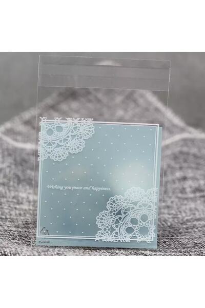 Genel Markalar Bantlı Şeffaf Desenli Poşet Opp 7x7 Cm 95 Adet