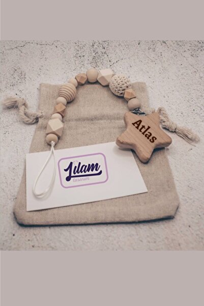 lilamtasarım Isimli Emzik Zinciri - Emzik Askısı - Bebek Hediyesi