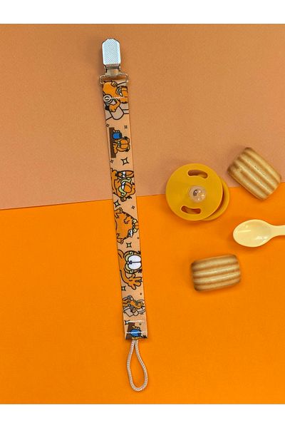 KARAMİLA Cat Printed Pacifier Strap - Pacifier Chain - Pacifier Holder