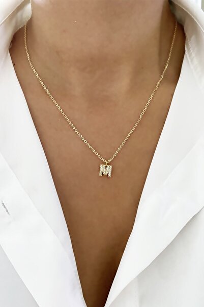 Asia by Leuvoié Zirkon Taşkı M Harfli Kolye