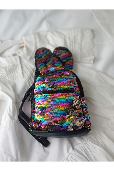 PLATSO Rucsac pentru copii cu detaliu ureche cu paiete