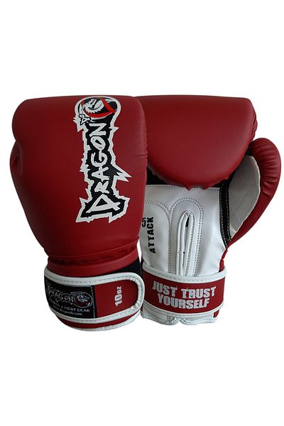 Dragondo Attack Boxing Gloves Kick Boxing Muay Thai Boxing Gloves And Whiteface Bandage Set of 2