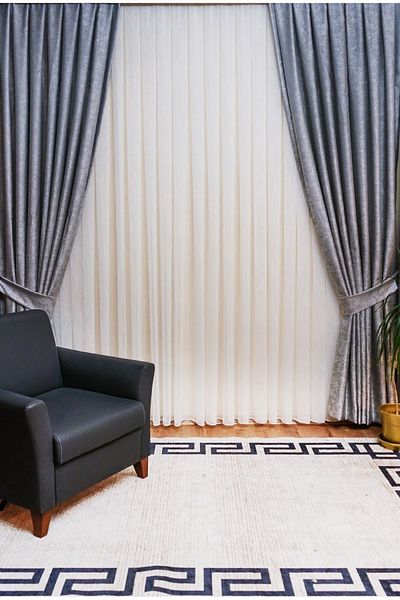 Yuka Troy Gray Double Wing Closely Pleated Jacquard Satin Textured Background Curtain with Shiny Pattern 100 X 260