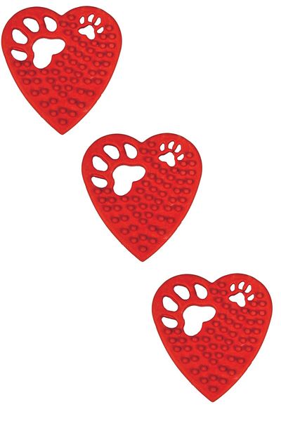 Buffer ® 3 Pieces Heart Shaped Serrated Teething Chewing Toy for Pets