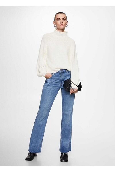 MANGO Woman Stand Collar Sweater