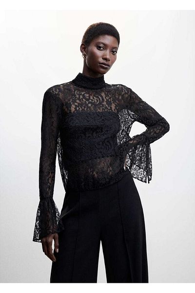 MANGO Woman Flowy Palazzo Trousers