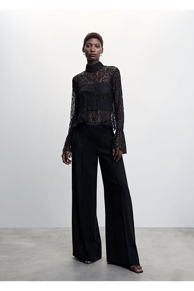 MANGO Woman Flowy Palazzo Trousers