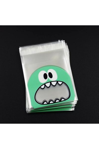 OzanTuhafiye 7x7 Cm Transparent Patterned Taped Bag - 95 Pieces