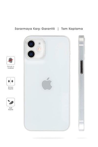 Kipgsm Iphone 12 Mini Mat Kılıf, Pürüzsüz Sararmaz Ultra Ince Kılıf