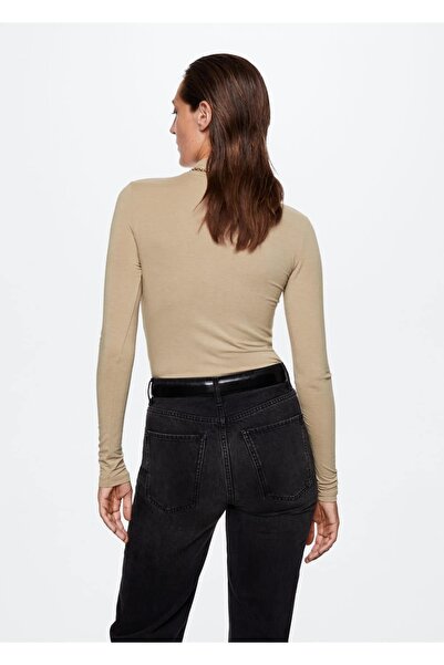 MANGO Woman Uzun Kollu Yünlü Tişört