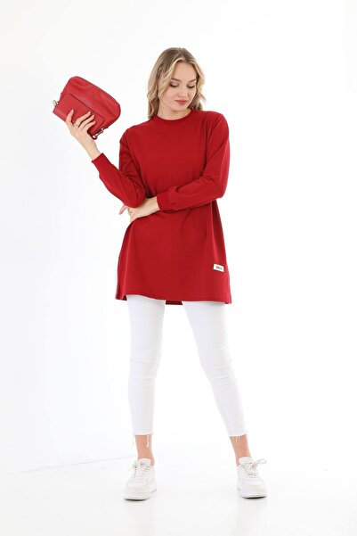 Elif Okur Tesettür Tunik Bordo 1307