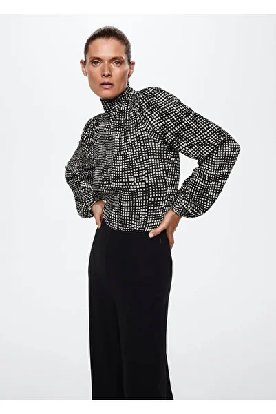 MANGO Woman Patterned Woven Blouse