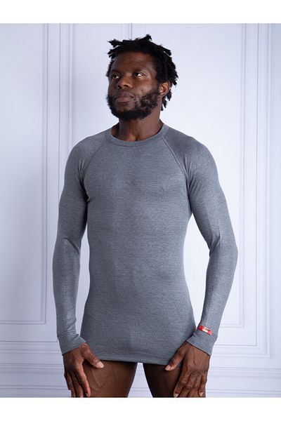 Blackspade 9259 Ανδρικά θερμικά ρούχα Unisex Grey Melange με λαιμόκοψη μακρυμάνικο θερμικό εσώρουχο μονό τοπ