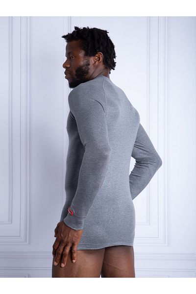 Blackspade 9259 Ανδρικά θερμικά ρούχα Unisex Grey Melange με λαιμόκοψη μακρυμάνικο θερμικό εσώρουχο μονό τοπ