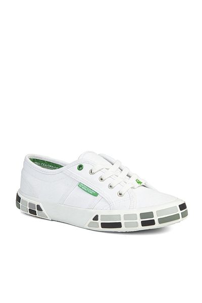 Benetton ® |   Bn-30691-3114 Alb Negru - Pantofi sport pentru damă