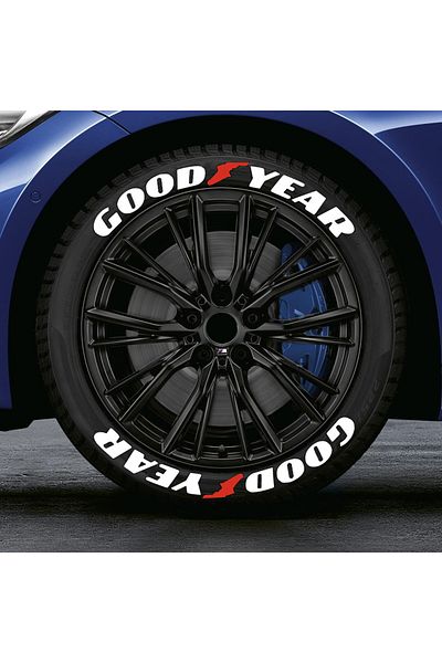 bombtire White 3d Tire Lettering Goodyear 2.5 Cm Original Product 4 Pieces Motor - White Cheek for Vehicle