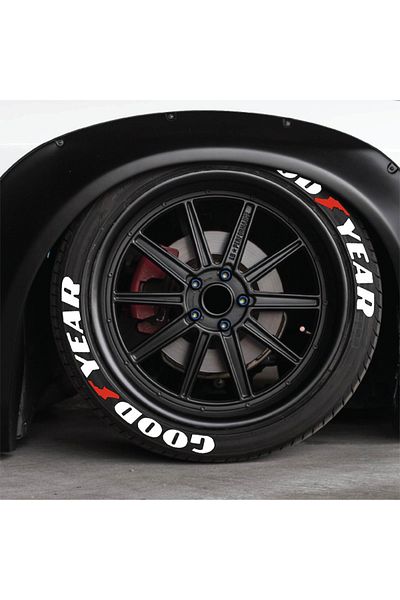 bombtire White 3d Tire Lettering Goodyear 2.5 Cm Original Product 4 Pieces Motor - White Cheek for Vehicle
