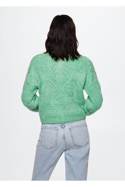 MANGO Woman Halat Örgülü Hırka