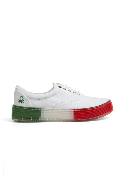 Benetton ® |   Bn-30696-3114 Alb Roșu - Pantofi sport de damă