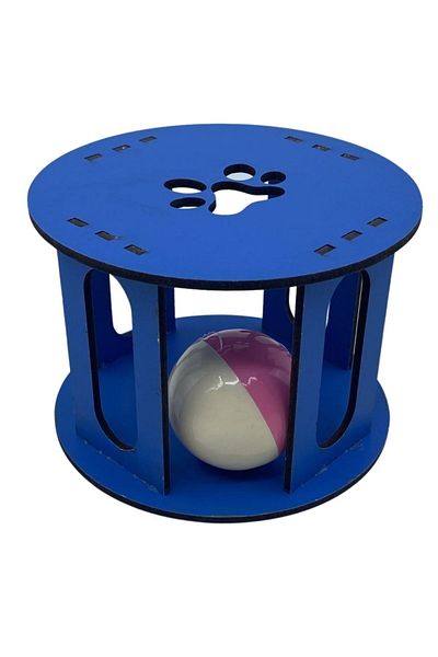 Buffer ® 2 Pieces Wooden Cage Colorful Bulk Cat Paw Patterned Cat Toy with Sound
