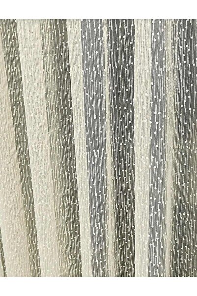 ERNGlobal Ütü Istemez Kırışmaz Damla Yıldız Desenli Tül Perde 1x3 Kat Pileli