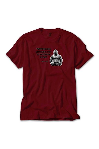 Z zepplin Κόκκινο T-shirt Mike Tyson Fighter Quote