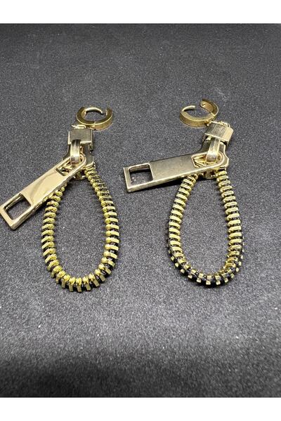 royal store Fermuar Küpe Gold
