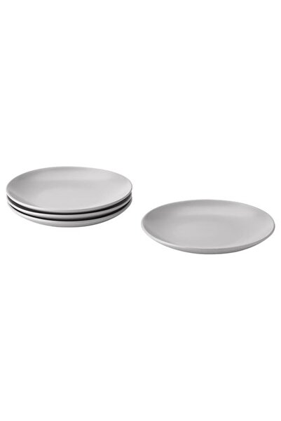 IKEA Fargklar 4 Adet Tatlı Tabağı Seti 20 Cm Açık Gri Renk