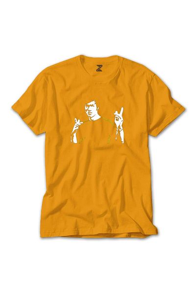 Z zepplin Κίτρινο T-shirt Bruce Lee Figure