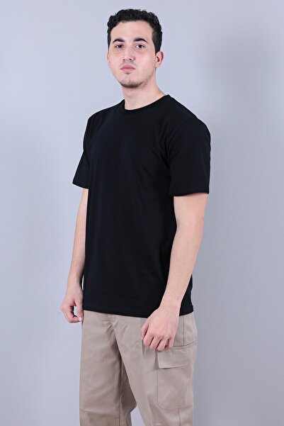 yenitrend iş elbiseleri Solid Color T-shirt Cotton T-shirt