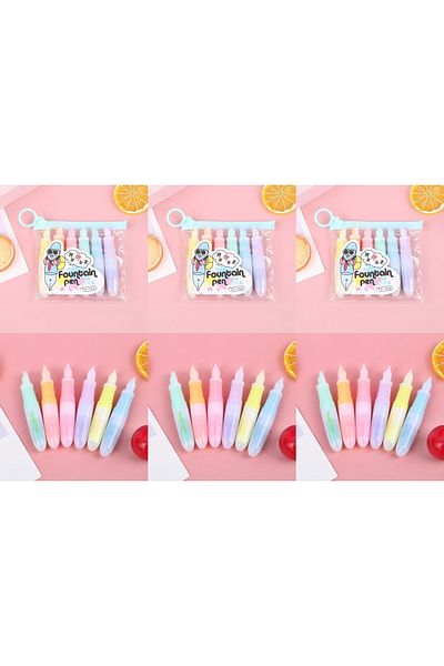 gaman 3 Pack Fountain Pen Look Highlighter Mini Marking Pen